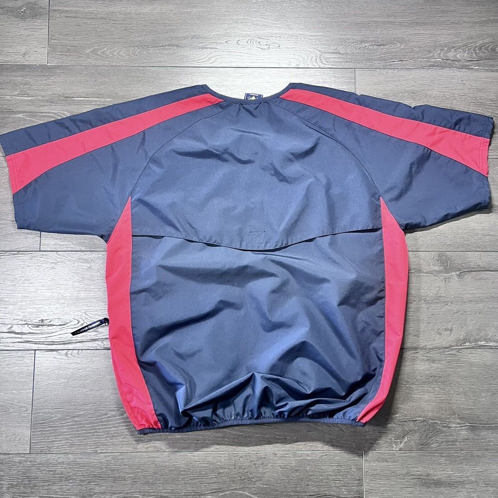 Cooperstown Cage Jacket 1/4 Zip Mens Medium Blue Red All Star Sewn Patch - Picture 3 of 6